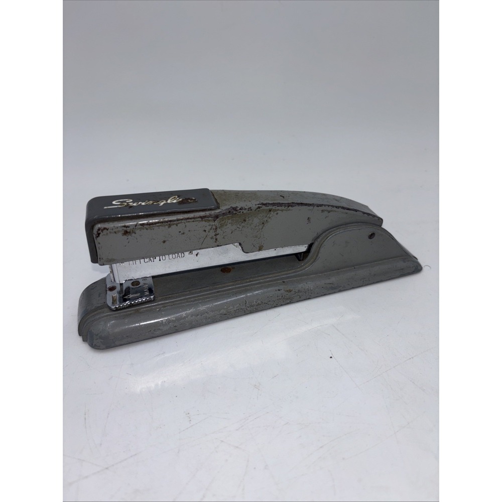Vintage IBM  Art Deco Swingline Model 27 Gray Desktop Stapler  Fully Operational